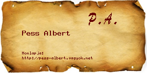 Pess Albert névjegykártya